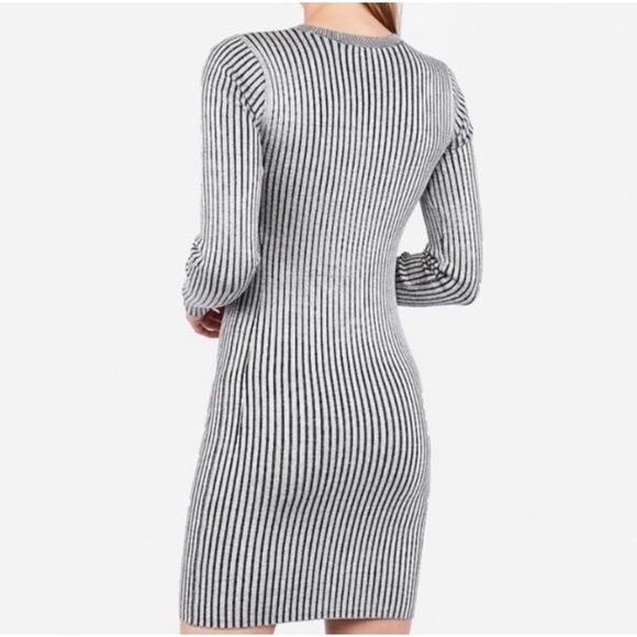 Express Midi Sweater Knit Vertical Stripes Dress NWOT - Picture 3 of 14